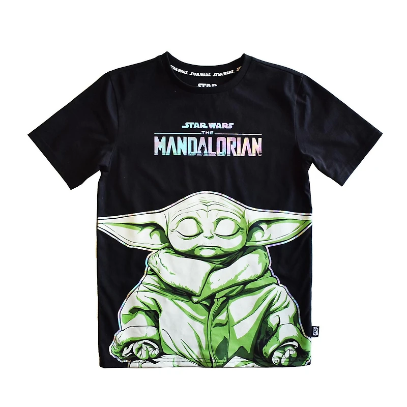 T-shirt à manches courtes Star Wars The Mandalorian Grogu Meditate pour garçon