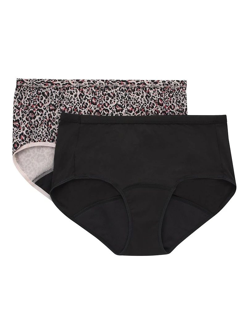 Hanes Women's P2 Fresh & Dry Light Leaks Briefs, Size: S-XXL