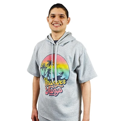 Sweat à capuche à manches courtes Stranger Things Wave Sunset pour homme