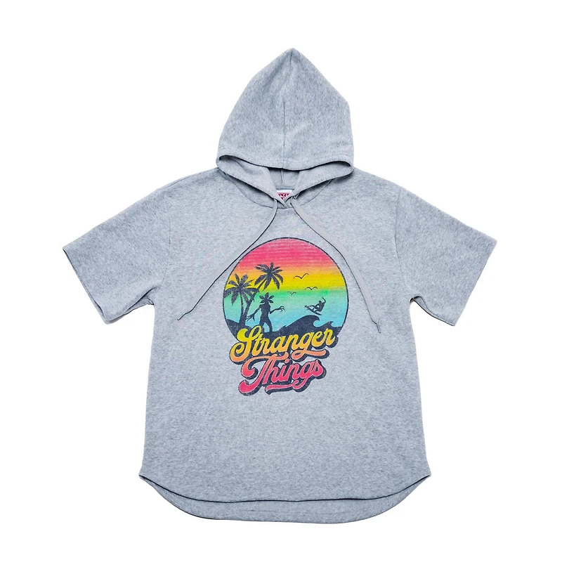 Sweat à capuche à manches courtes Stranger Things Wave Sunset pour homme