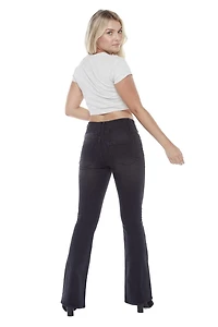 Jeaniologie ™ Ladies Mid Rise Flare Leg Pant - Black