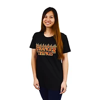 Ladies Stranger Things Flames Logo Short Sleeve T-Shirt