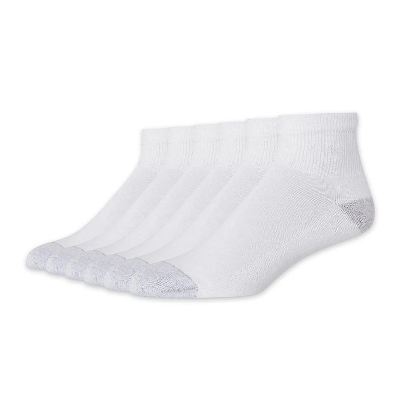 Hanes Men's P6 Cushion Odor Protection Ankle Socks, Size 6-12