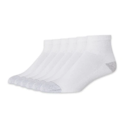 Hanes Men's P6 Cushion Odor Protection Ankle Socks, Size 6-12