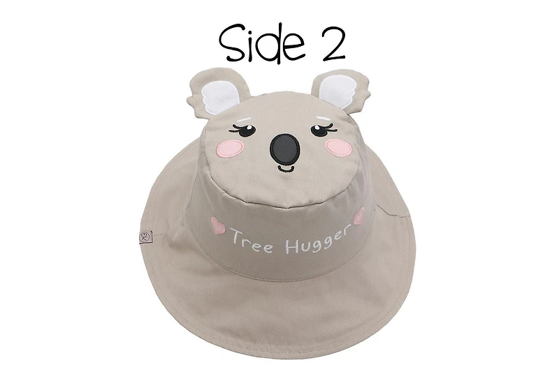 FlapJackKids - Chapeau de soleil réversible pour bébés, enfants et petites - Panda et Koala - UPF 50+