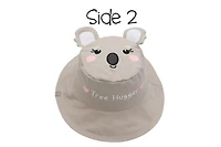 FlapJackKids - Chapeau de soleil réversible pour bébés, enfants et petites - Panda et Koala - UPF 50+