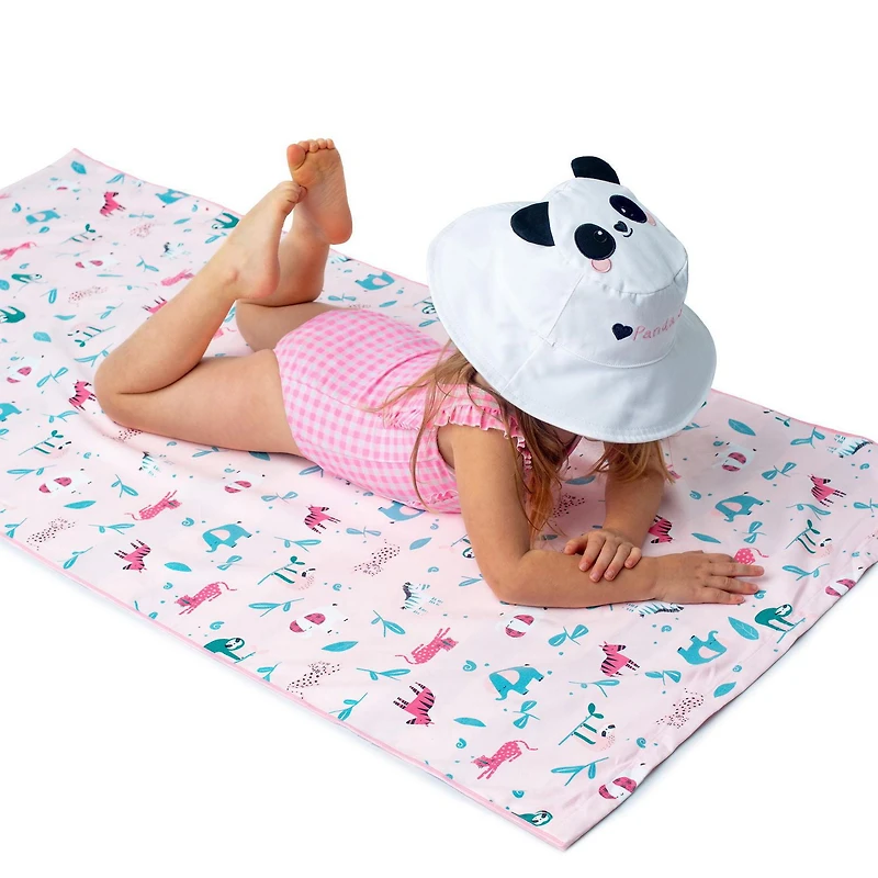 FlapJackKids - Chapeau de soleil réversible pour bébés, enfants et petites - Panda et Koala - UPF 50+