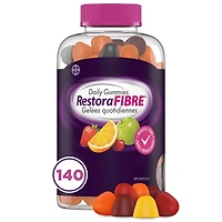Gelées quotidiennes de fibres prébiotiques RestoraFIBRE – Suppléments de fibres pour les hommes et les femmes; inuline de source naturelle; favorise la régularité et la santé du système digestif; soulagement en douceur de la constipation des adultes 140 gummies