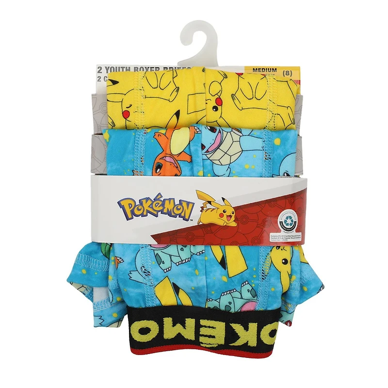 Pokemon Boys 2 Pack Boxers, Sizes: XS-L