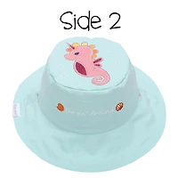 FlapJackKids - Reversible Baby, Kids & Toddler Sun Hat - Mermaid & Seahorse - UPF 50+