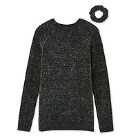 Ensemble 2 pièces avec chandail en chenille et chouchou George pour filles
