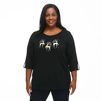 Penmans Plus Women's 3/4 Sleeve Holiday Tee