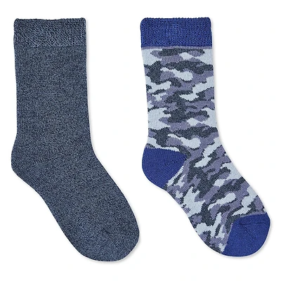 Athletic Works Boys' Thermal Crew Socks 2-Pack