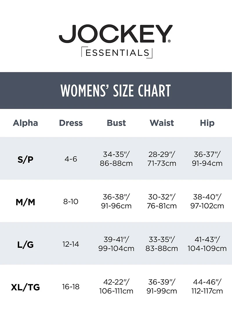 Jockey Essentials culottes taille basse femme 3-Pack No Panty Line Promise