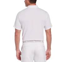 Polo extensible à manches courtes et à rayures pour hommes