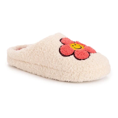 MUK LUKS Ladies Daisy Cozy Print Slipper White