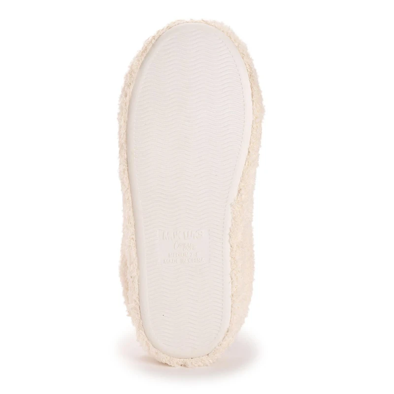 MUK LUKS Ladies Daisy Cozy Print Slipper White