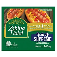 Saucisses de Francfort de Poulet Justeuses Supremês de Zabiha Halal 900g
