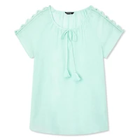 Haut paysan avec garniture en dentelle George pour femmes