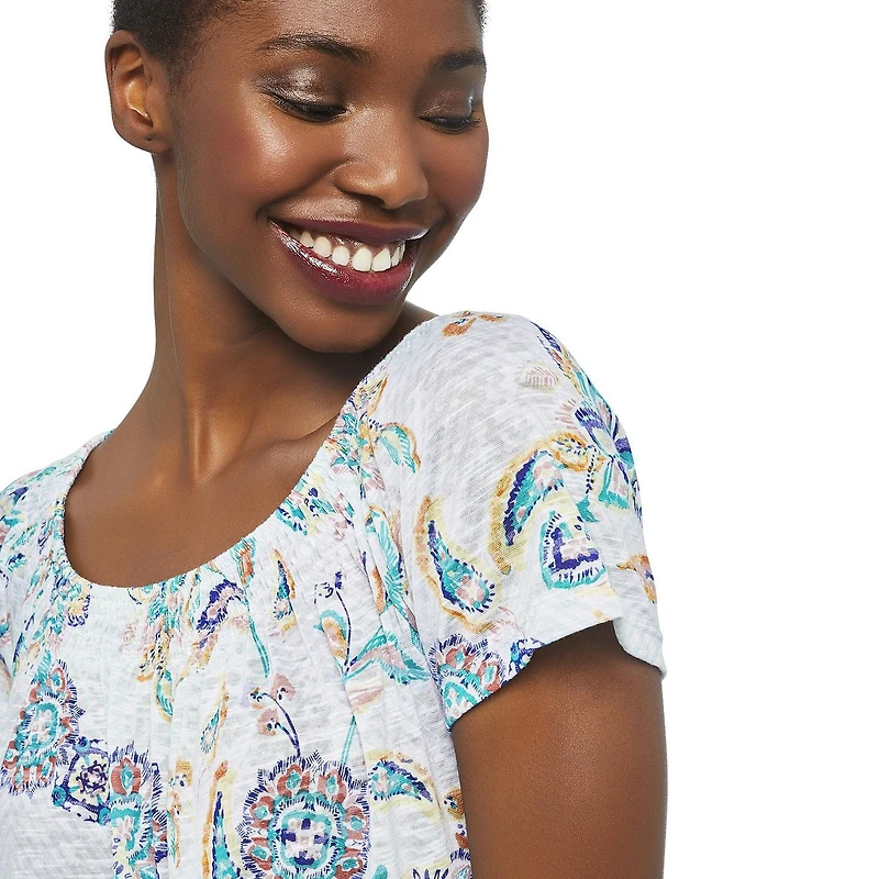 George Women's Border Print Knit Top