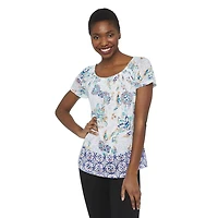 Haut en tricot imprimé avec bordure George pour femmes