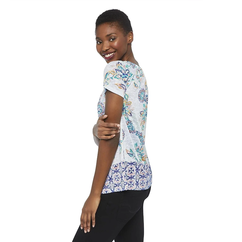 Haut en tricot imprimé avec bordure George pour femmes