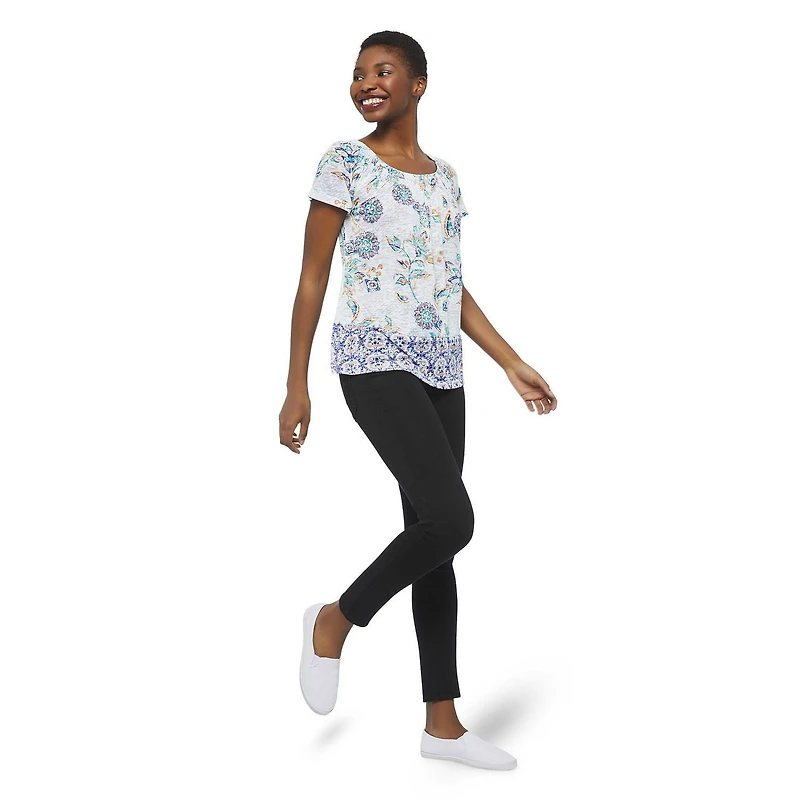 Haut en tricot imprimé avec bordure George pour femmes