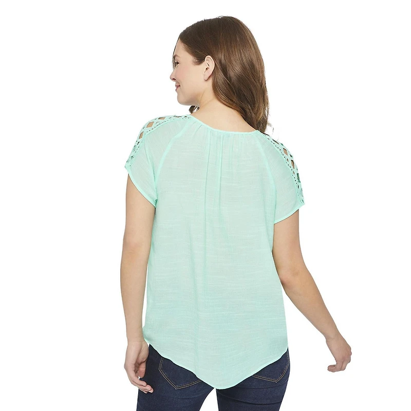 Haut paysan avec garniture en dentelle George pour femmes