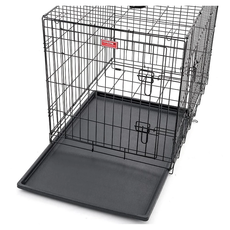 Caisse pour chien Lucky Dog Whisper Glide de 36 po à double porte coulissante