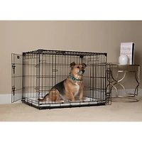 Caisse pour chien Lucky Dog Whisper Glide de 36 po à double porte coulissante