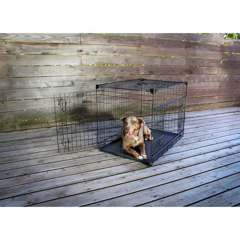 Caisse pour chien Lucky Dog Whisper Glide de 36 po à double porte coulissante