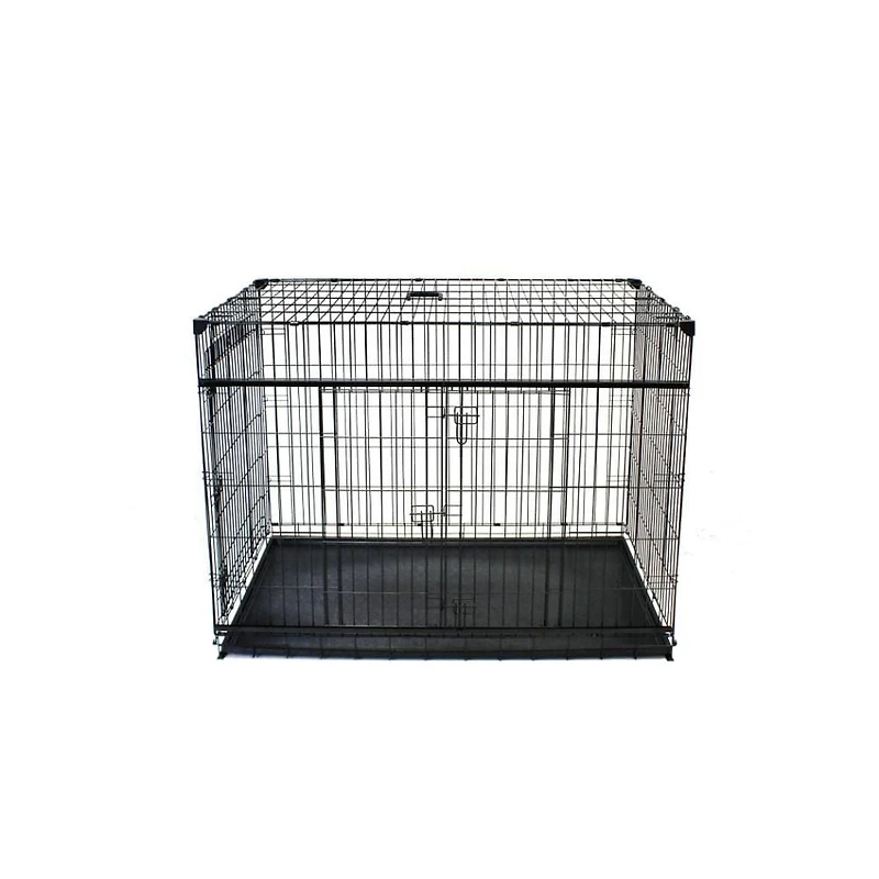 Caisse pour chien Lucky Dog Whisper Glide de 48 po à double porte coulissante