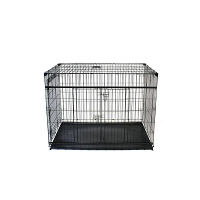 Caisse pour chien Lucky Dog Whisper Glide de 48 po à double porte coulissante