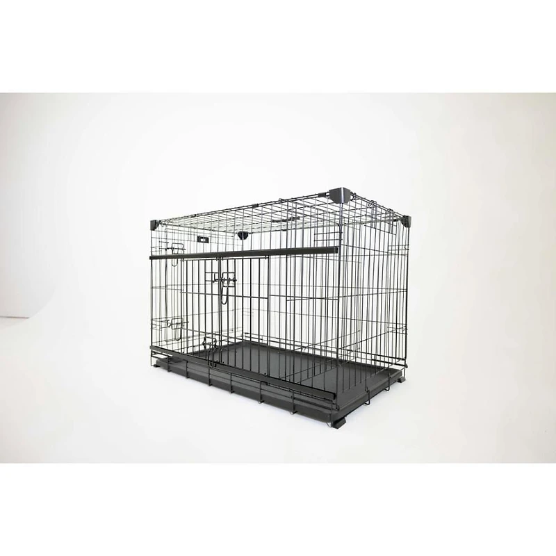 Caisse pour chien Lucky Dog Whisper Glide de 48 po à double porte coulissante