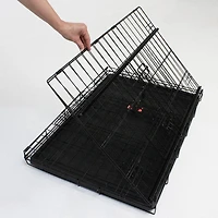 Caisse pour chien Lucky Dog Whisper Glide de 48 po à double porte coulissante