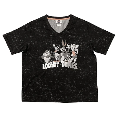 Looney Toons Tee shirt col en v à manche courte roulé
