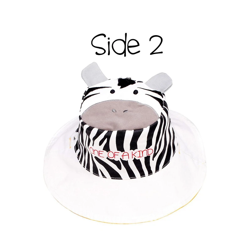 FlapJackKids - Reversible Baby, Kids & Toddler Sun Hat - Giraffe & Zebra - UPF 50+