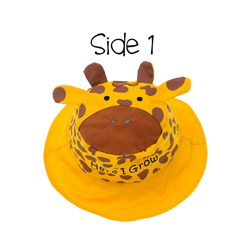 FlapJackKids - Reversible Baby, Kids & Toddler Sun Hat - Giraffe & Zebra - UPF 50+