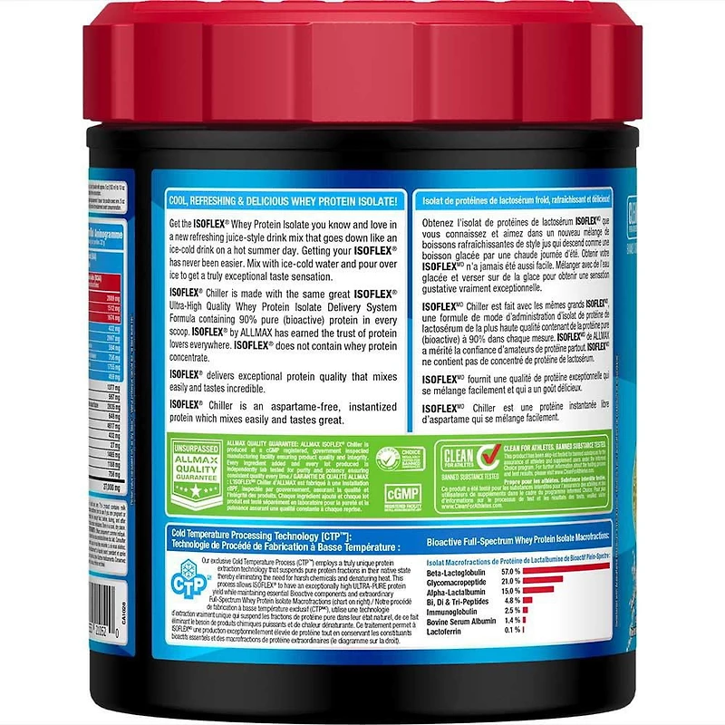 ALLMAX Nutrition - Isoflex Chiller - Whey Protein Isolate - Citrus Peach Sensation, ISOFLEX® in a new refreshing juice-style drink mix.