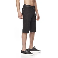 Dark Black Shorts cargo ceinturé pour hommes