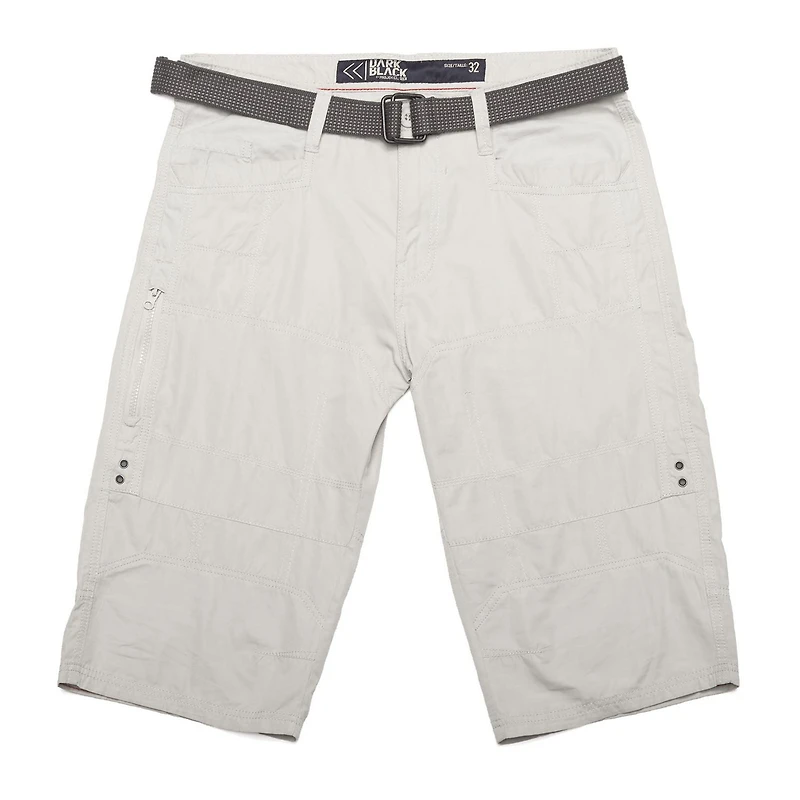 Dark Black Shorts cargo ceinturé pour hommes