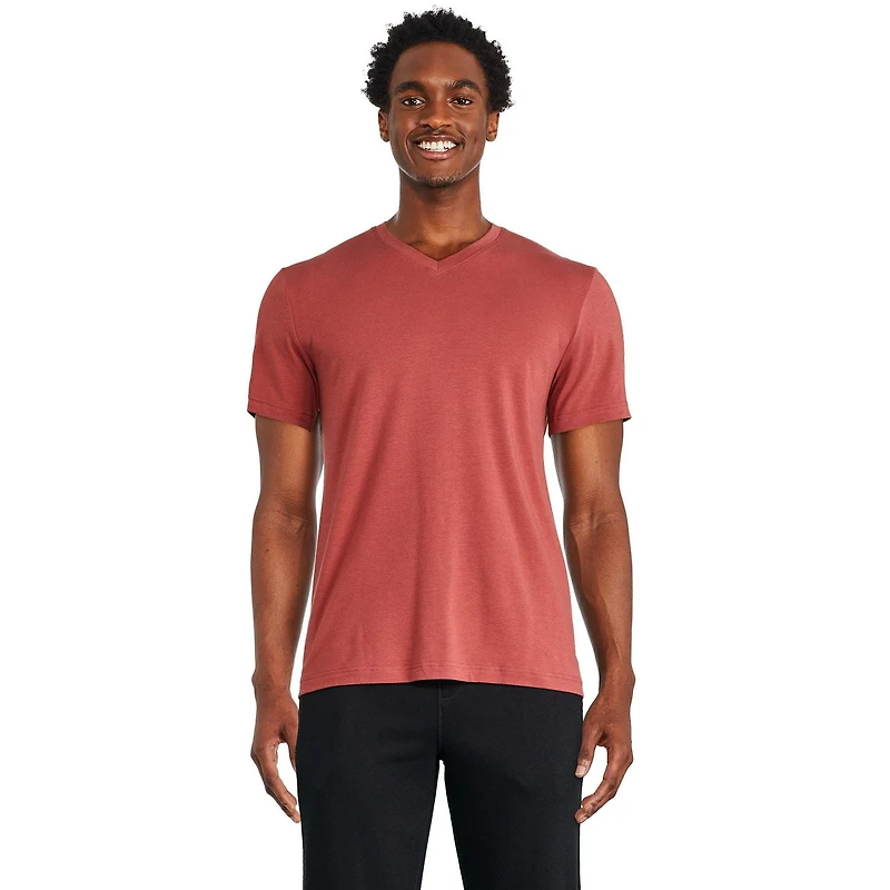 T-shirt extensible à encolure en V George pour hommes