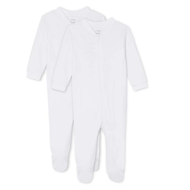 George Infants' Unisex Layette 100% Cotton 2-Pack Sleeper