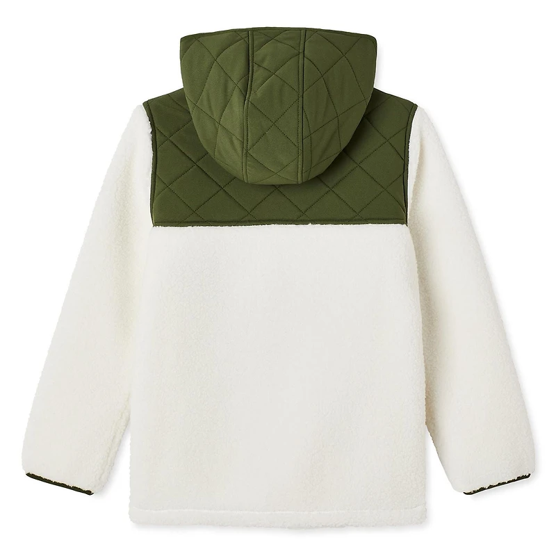 Haut à capuchon en sherpa zippé sur la longueur Canadiana x SGRC pour garçons