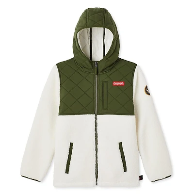 Haut à capuchon en sherpa zippé sur la longueur Canadiana x SGRC pour garçons