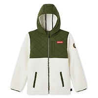 Haut à capuchon en sherpa zippé sur la longueur Canadiana x SGRC pour garçons