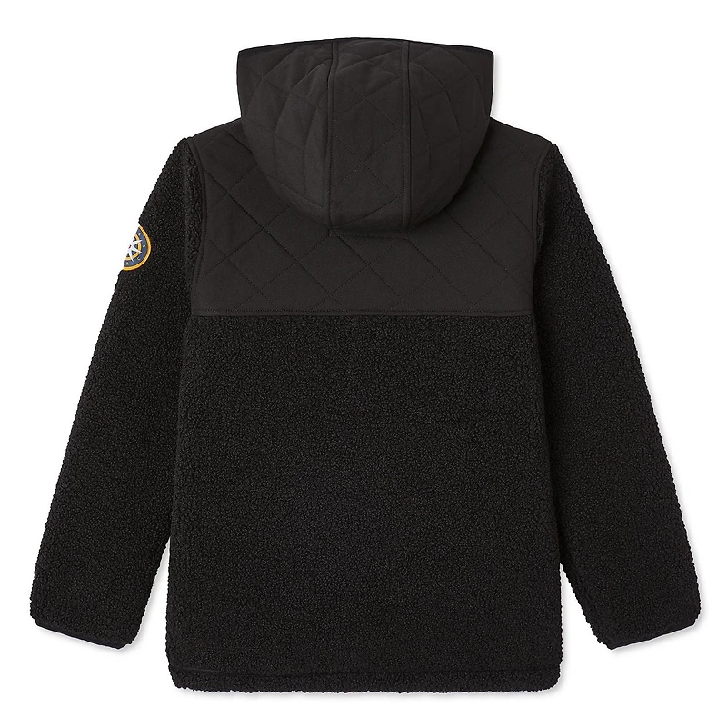 Haut à capuchon en sherpa zippé sur la longueur Canadiana x SGRC pour garçons