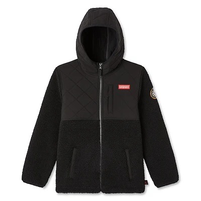 Haut à capuchon en sherpa zippé sur la longueur Canadiana x SGRC pour garçons