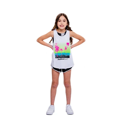 Girls Justice 2 Piece Palm Sport Tank Top Set