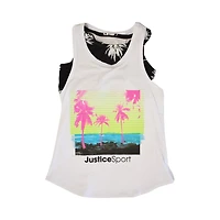 Ensemble de 2 débardeurs de sport avec palmier Justice pour filles
